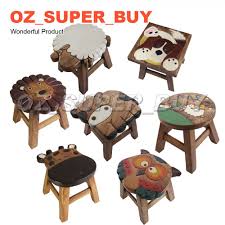Thai Kids Hand Made Mango Wood Sheep Dog Owl Lion Giraffe Dreaming Girl Stool Ebay Mango Wood Wood Stool