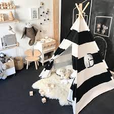 Black Stripes Teepee Kids Teepee Tent Teepee Kids Play Tent