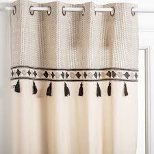 Rideau Ethnique A Pompons Noirs Ecru Noir Homemaison Vente En Ligne Rideaux Tamisants Rideau Ethnique Rideaux Rideaux Contemporains