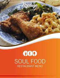 Soul food dinner flyers desigen style information or anything related. Menugo Soul Food Menu Template