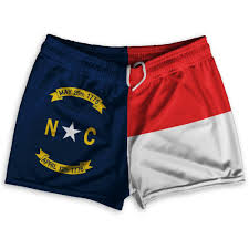 The phrase i salute the flag of north carolina and pledge to the old north state love, loyalty, and faith. is adopted as the official salute to the north carolina flag. North Carolina State Flag Shorty Short Gym Shorts 2 5 Inseam For Sale Ultras Shorty Shorts Shorts Ultras