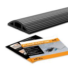 Floor Cable Cover 10 Ft Black Duct Cord Protector Covers Cables Cords Or Wires 3 Channel On Floor 10 Ft Black Floor Cable Cover Cord Protector Cable Cover