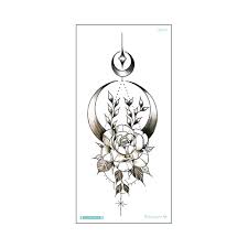 I love this back tattoo because of the insane detail involved in it. Moon Flower Jewelry Tattoo Design Woman Girl Chest Cleavage Arm Body Art Decal Temporary Waterproof Fashion Fake Tattoo Stickers Temporary Tattoos Aliexpress