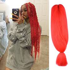 Best and easy hair hack ever ! Red Aigemei Jumbo 100 Kanekalon 1pcs Lot Red Braiding Hair Extensions Kanekalon 48inch African Hair Braiding 57g Pc Synthetic Straight Crochet Braids Hairstyles Amazon In Beauty
