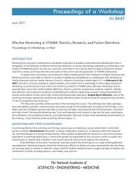 Mentoring program for circulation aide is beginning. Effective Mentoring In Stemm Practice Research And Future Directions Proceedings Of A Workshop In Brief Effective Mentoring In Stemm Practice Research And Future Directions Proceedings Of A Workshop In Brief The National