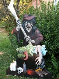 Witch Plywood Cutout Halloween Yard Art Wood Halloween Decorations Halloween Outdoor Decorations
