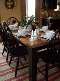 Black Legs With Early American Stained Top Black Kitchens Furniture Projects Farm Table