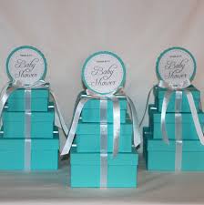 I am doing all the decorations in the tiffany color and the cake will also be a three layer cake made to look like tiffany & co. Centerpiece Tiffany Co Inspired Boxes Tiffany By Lovinglymine 18 00 Tiffany Baby Showers Tiffany Blue Baby Shower Baby Shower Centerpieces