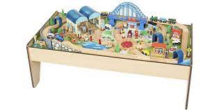 Its big enough they can run around and get rid of some energy. Imaginarium 100 Piece All In One Wooden Train Table For 48 9to5toys