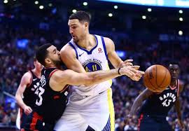 Several of them had gifts for him: Patrick Mccaw Of The Golden State Warriors Passes The Ball As Jonas Valanciunas Of The Toron Golden State Warriors Klay Thompson Golden State Warriors Pictures