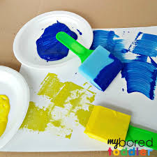 Simple hands on activities for busy parents. Painting With Foam Brushes An Easy Way For Toddlers To Paint My Bored Toddler