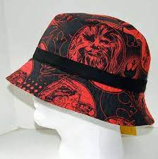 Star Wars Red Black Print Men S Bucket Hat Sz L Star Wars Red Mens Bucket Hats Black And Red