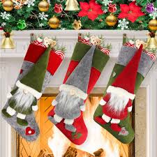 Check spelling or type a new query. Amazon Com Dreampark Christmas Stockings Big Xmas Stockings Decoration 18 3d Plush Swedish Gnome Stocking For Home Decor Set Of 3 Home Kitchen