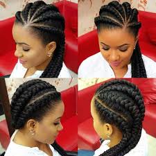 Hair that is shaved or buzzed on the sides leaving a strip of hair in the middle. Ghana Braids Ghana Braids With Updo Straight Up Braids Braids Hairstyles For Black Girls Big Cornrows Hairstyles Ghana Braids Hairstyles Natural Hair Styles