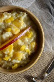 Riz Au Lait De Coco A La Banane Et A La Mangue Les Recettes De Juliette Riz Au Lait Cuisson Des Aliments Lait De Coco