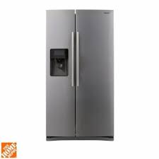 Samsung 24 5 Cu Ft Side By Side Refrigerator In Stainless Steel Rs25j500dsr The Home De Side By Side Refrigerator Home Depot Home Depot Coupons