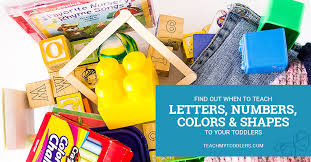 Help kids learn colors and shapes with these free printable worksheets. When To Teach What A Guide For Teaching Your Toddler Colors Shapes Letters And More Teach My Toddlers