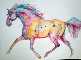 Running Horse Multi Color Painting Horses Running Horses Watercolor Animals