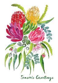 Season S Greetings Australian Natives A6 Greeting Card Australian Flowers Flower Art Australian Native Flowers