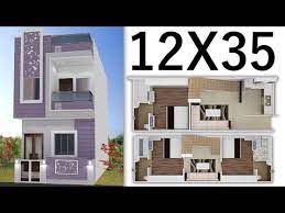 12x35 House Interior Design With Elevation By Nikshail Youtube Small House Front Design House Front Design Small House Design Exterior