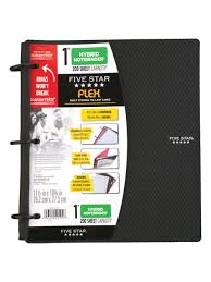 Five Star Flex Hybrid Notebinder With Customizable Cover 1 Round Rings Black Office Depot