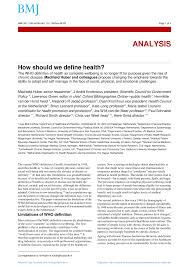 Pdf How Should We Define Health