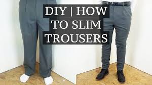 Diy How To Slim Shorten Suit Trousers Josh Barnett Sewing Men Tailor Dress Pants Diy Pants