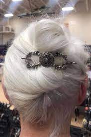 Love This Flexi Clip In A Silver Hair French Twist Hairstyle Gray Hairstyle Platinum Hair White Hair Styl French Twist Hair Twist Hairstyles Hair Styles