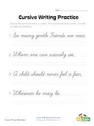 I practice the letters that i like from. Cursive Writing Practice Worksheet 4 All Kids Network