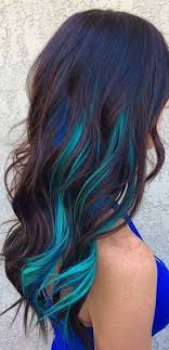 Teal And Darker Blue Highlights Summer Mermaid Hair 3 Hair Styles Dyed Hair Teal Hair