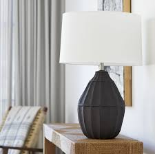 Matte Black Ceramic Table Lamp In 2020 Black Lamps Black Side Table Arteriors