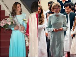 Embellishment work made with golden & silver sequins, beads, dabka,kora, resham and swarovski crystals. Kate Middleton Channeled Princess Diana In Traditional Pakistani Dress