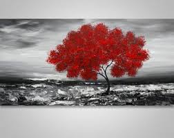 Acrylic Black White And Red Paintings Abstract Painting Tree Painting Textured Painting Landscape Abstract Painting Tree Art Red Painting