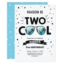 Birthday Party Ideas For 2 Year Old Boy In October Two Cool Birthday Invitation Boy 2nd Birthday Blue Zazzle Com 2nd Birthday Boys 2nd Birthday Party For Boys Birthday Themes For Boys