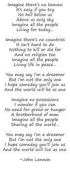 Imagine no possessions i wonder if you can no need for greed or hunger a brotherhood of man. John Lennon Imaging Song Lyrics Wall Decal Imagine Lyrics Music Quotes Music Lyrics