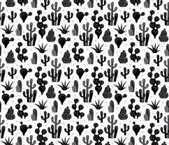 Black And White Cactus Wallpaper Colorful Fabrics Digitally Printed By Spoonflower Cactus Garden And Succulent Cacti Plants For Summer Cool Scandinavian Style Gender Neutral Black And White White Pattern Wallpaper Cactus Art Illustration Cactus Illustration