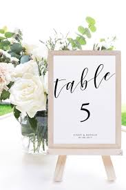 Calligraphy Wedding Table Numbers Template Table Numbers Printable Calligraphy Table Numbers 5x7 Instant Download Editable Pdf