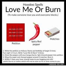 Love Me Or Burn Make Someone Love You And Overcome Roadblocks Hoodoo Bos Easy Love Spells Hoodoo Spells Witchcraft Love Spells