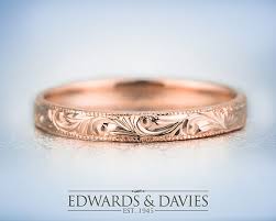 Hand Engraved Rose Gold Wedding Band Ring Antique Style Wedding Ring Stacking Ring Antique Engraved Ring Wedding Ring Promise Ring Antique Style Wedding Rings Antique Wedding Rings Yellow Gold Wedding Band