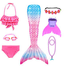 Your child (and everyone you see on halloween. Purfeel Girls 4 Pcs Mermaid Costume Kids Swimming Mermaid Bikini Sets Novelty More Clothing