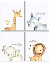 Confetti Fox Safari Baby Animals Nursery Wall Art Decor 8x10 Unframed Set Of 4 Prints Boy G Baby Animal Nursery Safari Baby Animals Animal Wall Art Nursery