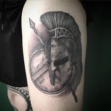 Spartan Helmet Shield And Spear Tattoo Venice Tattoo Art Designs Spartan Helmet Tattoo Medieval Tattoo Spartan Tattoo