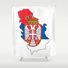 Serbia, officially the republic of serbia, is a landlocked country situated at the crossroads of central and southeast europe in the southern pannonian plain and the central balkans. Serbia Map With Serbian Flag Duschvorhang Von Havocgirl Society6
