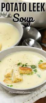 This Easy Potato Leek Soup Recipe Is The Ultimate Comfort Food It 039 S Creamy Smooth And Uber Flavorful S Creamy Soup Recipes Leek Soup Potato Leek Soup