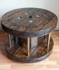 Industrial Reclaimed Factory Cable Spool Coffee Table Bookshelf With Wood Dowels On Casters Coffee Table Bookshelf Coffee Table Wood Spool