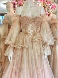 Looking for wedding dresses of your dreams? Blush Tulle And Lace Wedding Dress With Detachable Sleeves Wedding Dresses Wedding Dresses Romantic Dresses