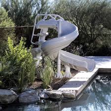 Inter Fab G Force 2 Pool Slide 360 Degree Turn Summit Gray G4c G Pool Water Slide Inground Pool Slides Swimming Pool Accessories
