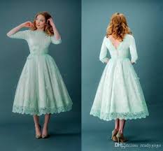 1920s Vintage Lace Prom Dresses Half Sleeves Mint Green Tea Length Spring Plus Si In 2020 Party Dresses With Sleeves Mint Bridesmaid Dresses Half Sleeve Dresses