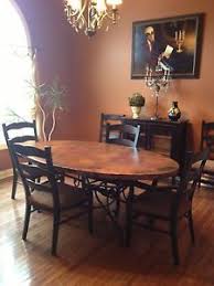 Whether you choose a wrought iron base or rustic wood, the. Arhaus Copper Dining Room Table And 6 Chairs Dining Table Copper Copper Dining Room Table Dining Room Table Decor