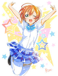 Love Live School Idol Project Hoshizora Rin Menina Anime Anime Ilustracoes